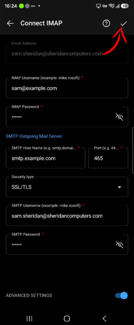 Outlook IMAP Outgoing Server Settings