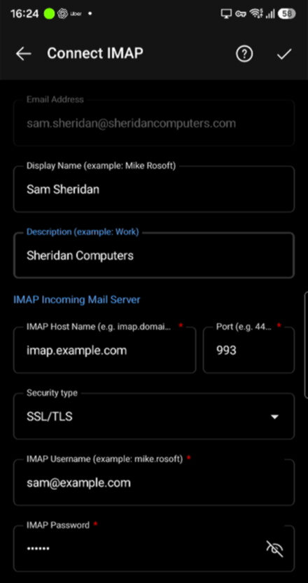 Outlook IMAP incoming server details